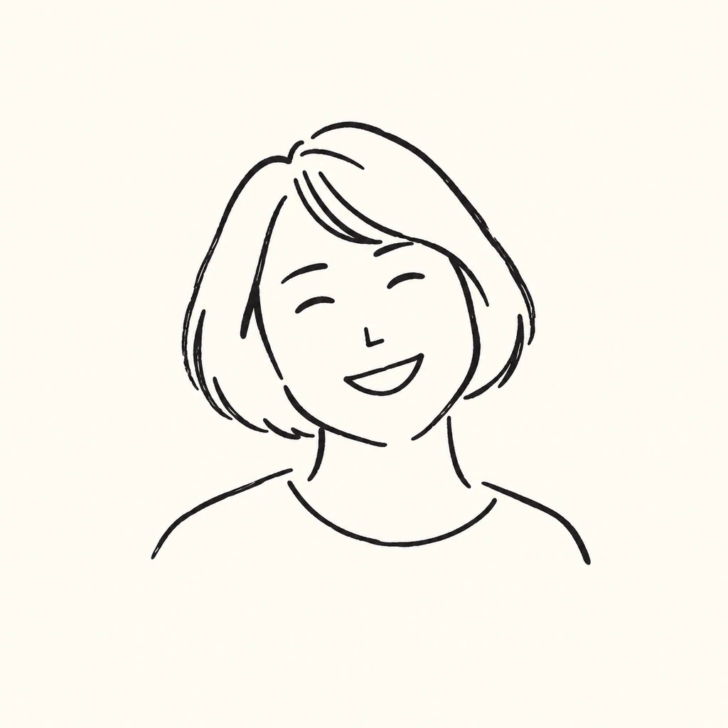 余白のドローイングの似顔絵